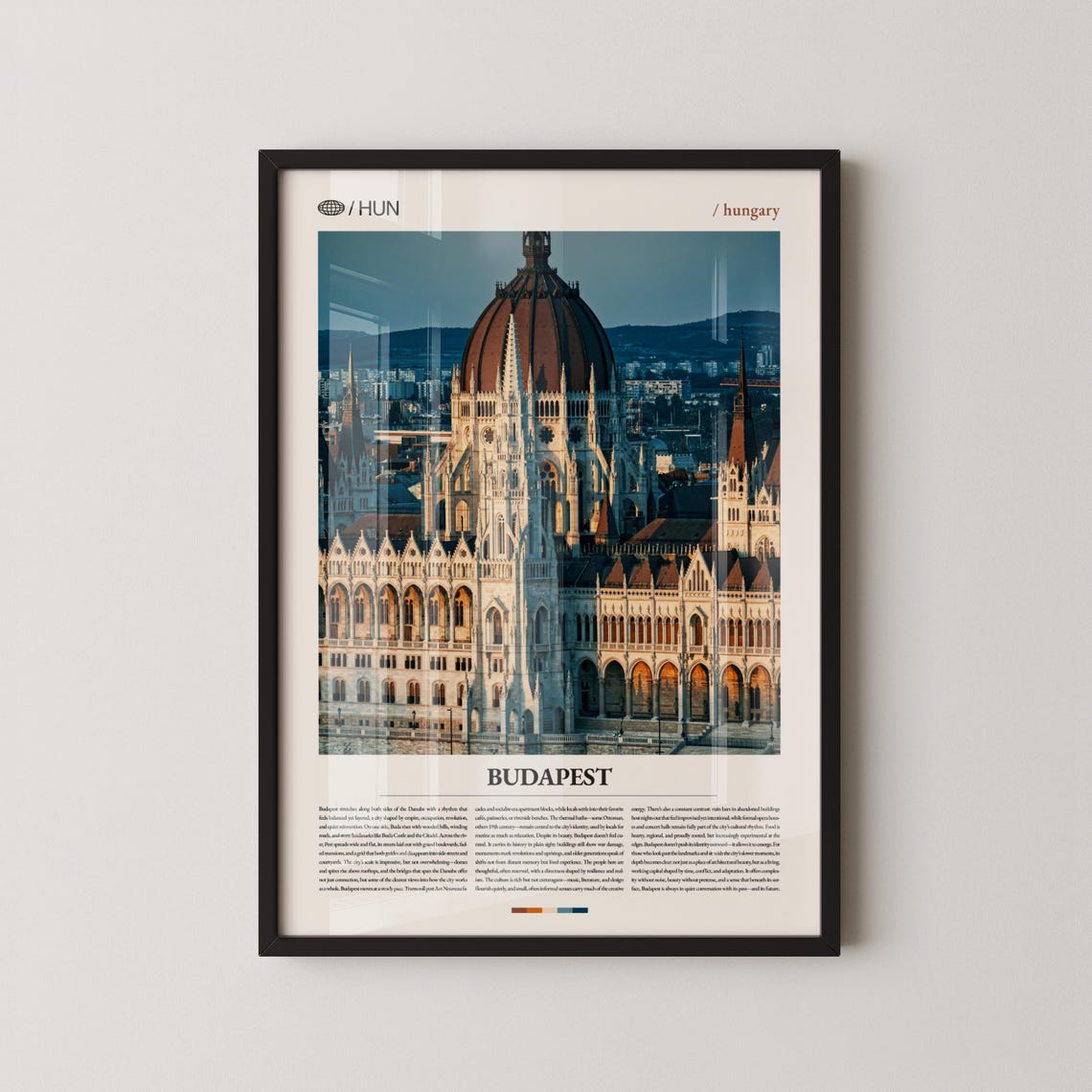 Budapest Hungary Parliament Building Danube Cityscape Travel Poster