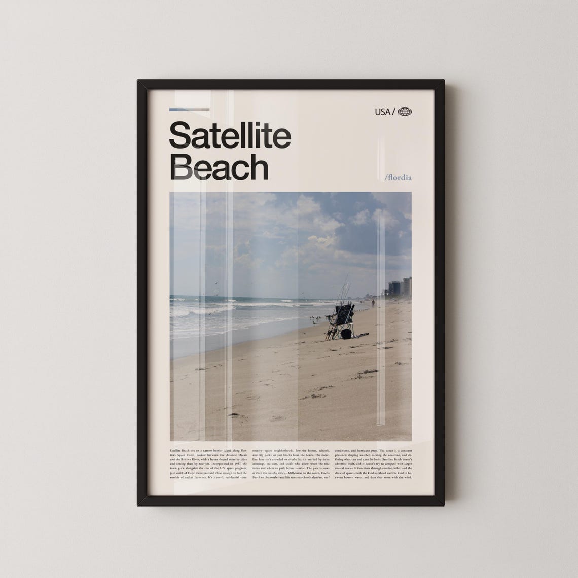 Satellite Beach Florida Atlantic Shore Lifeguard Coast Poster
