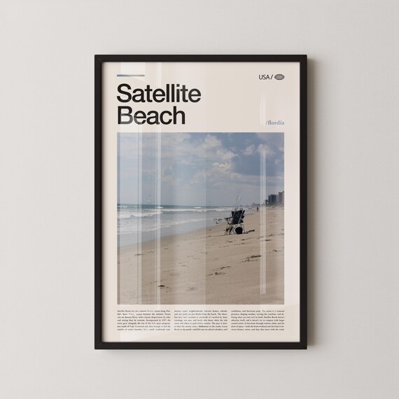Satellite Beach Florida Atlantic Shore Lifeguard Coast Poster