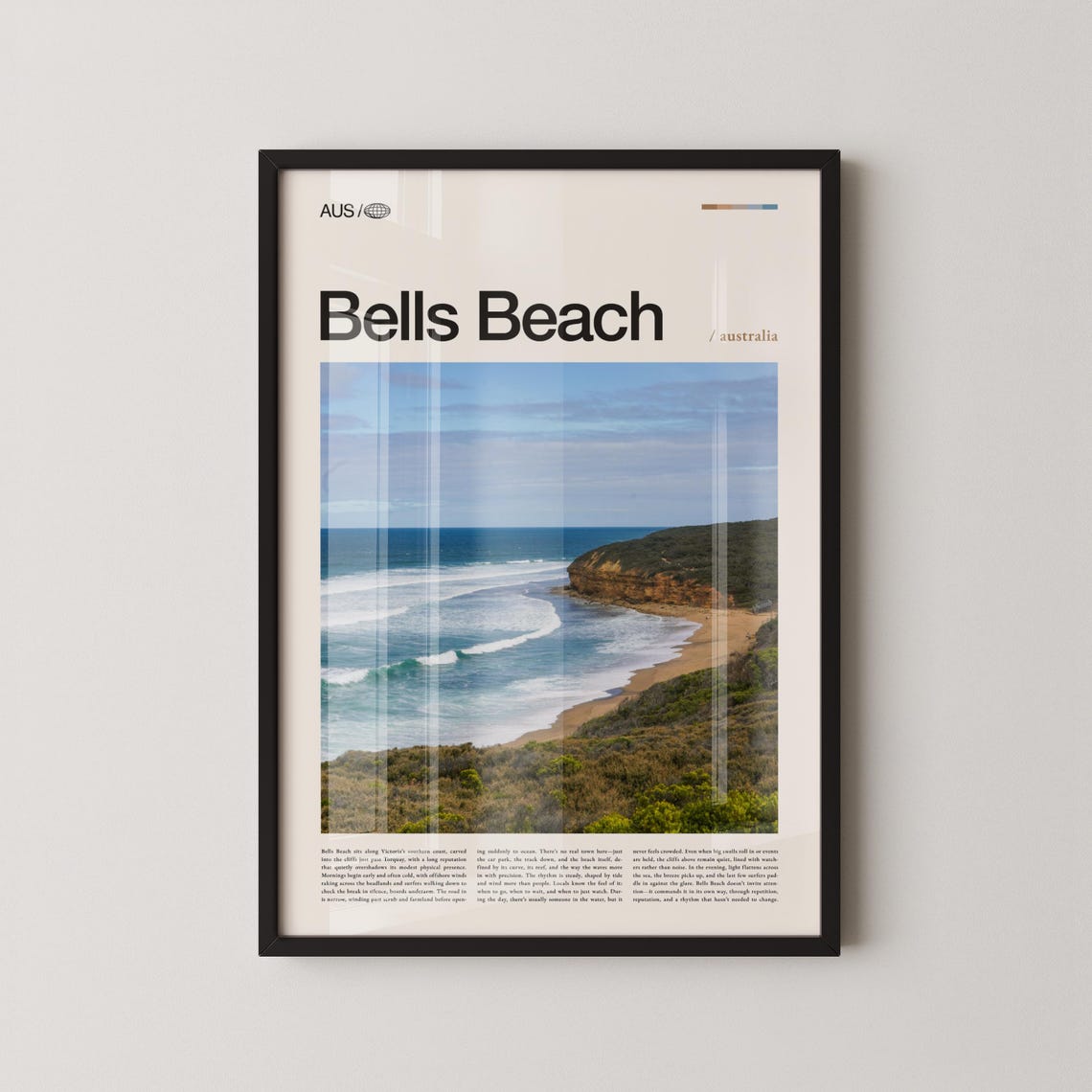 Bells Beach Australia Surf Coast Waves Cliffs Photography Poster