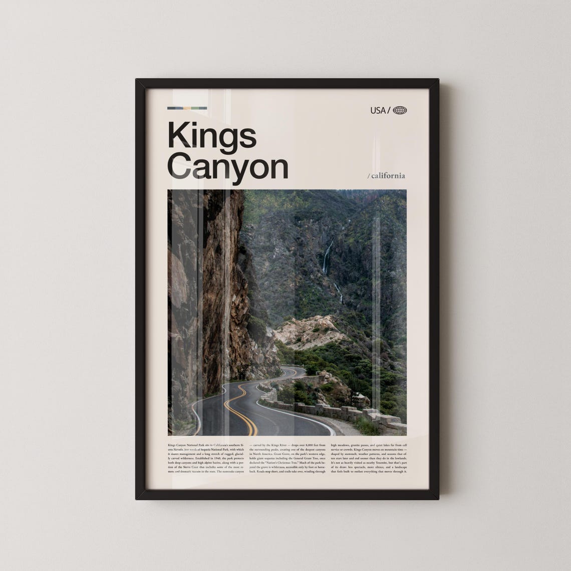 Kings Canyon California Winding Mountain Road Photo Travel Poster