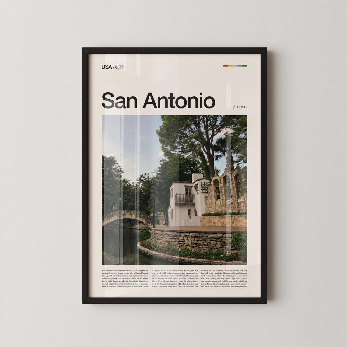 San Antonio Texas River Walk Arched Stone Bridge Photo Poster