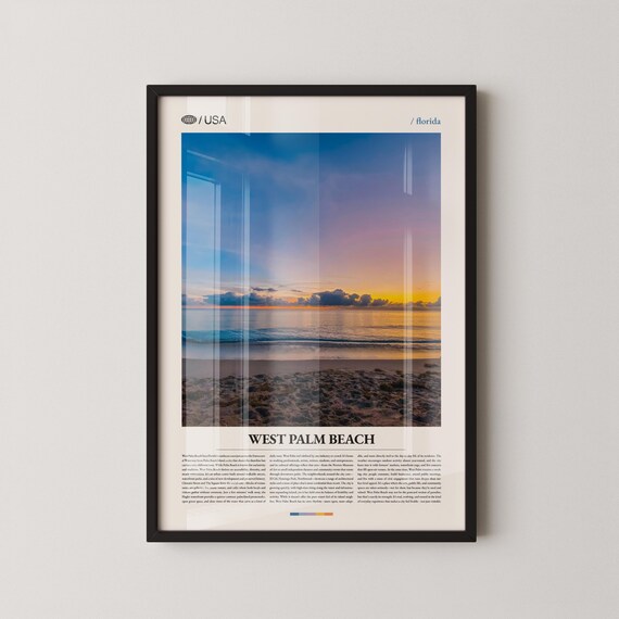 West Palm Beach Florida Sunset Beach Editorial Photography Guide Poster