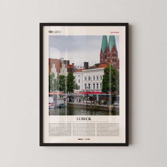 Historic Lubeck Germany Hanseatic Waterfront Cityscape Photography Poster