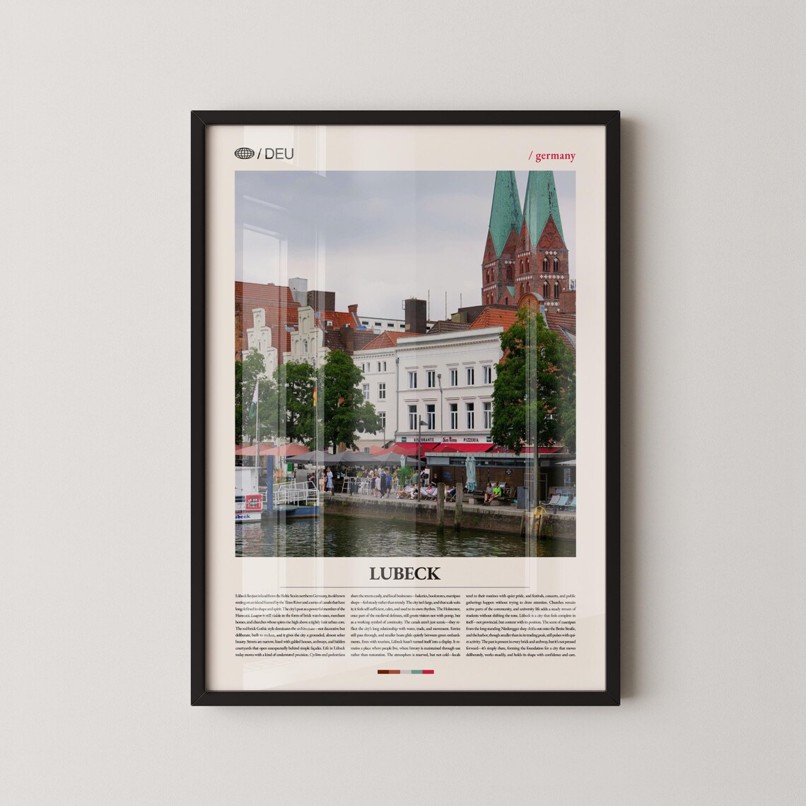 Historic Lubeck Germany Hanseatic Waterfront Cityscape Photography Poster