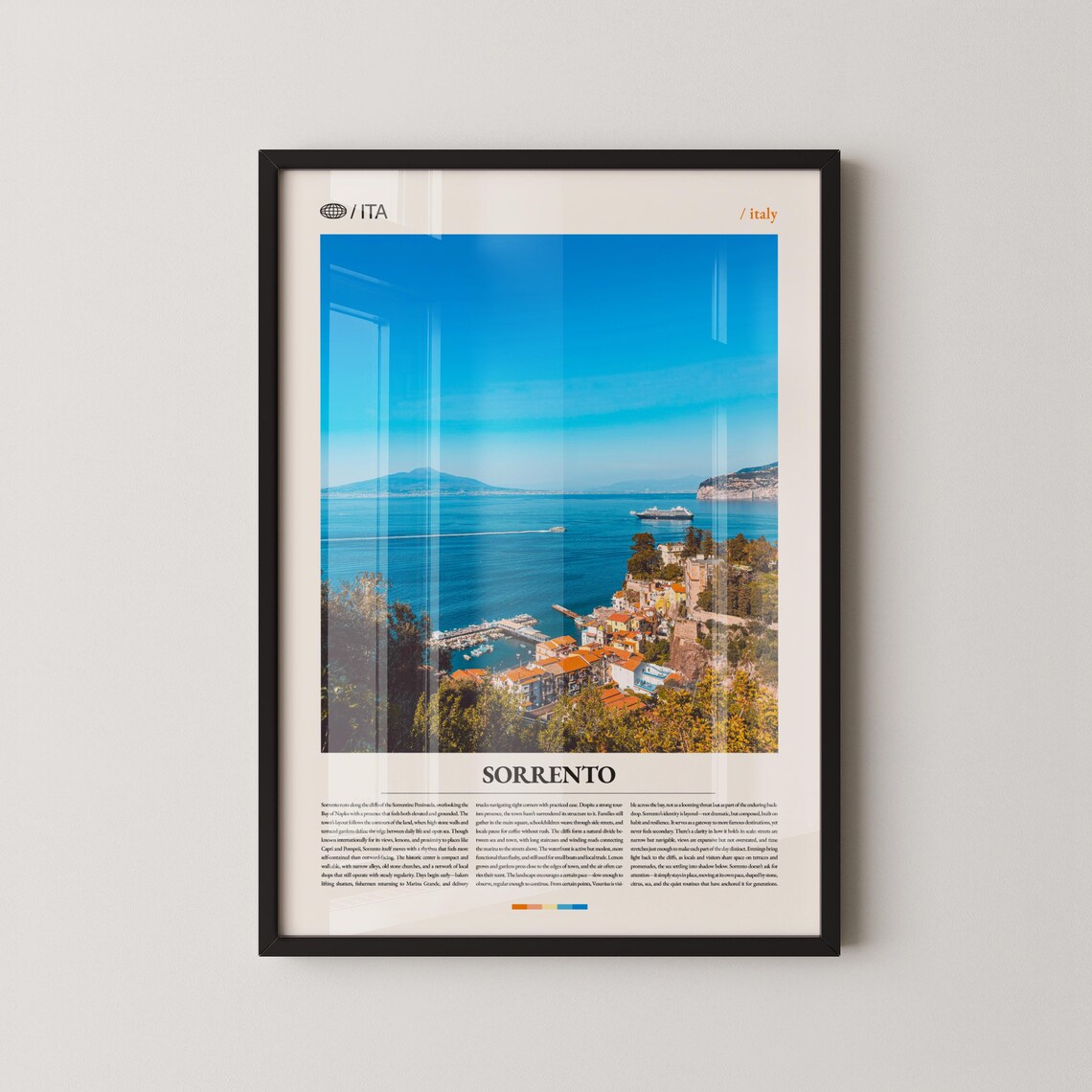 Sorrento Bay Amalfi Naples Coast Overlook Editorial Travel Poster