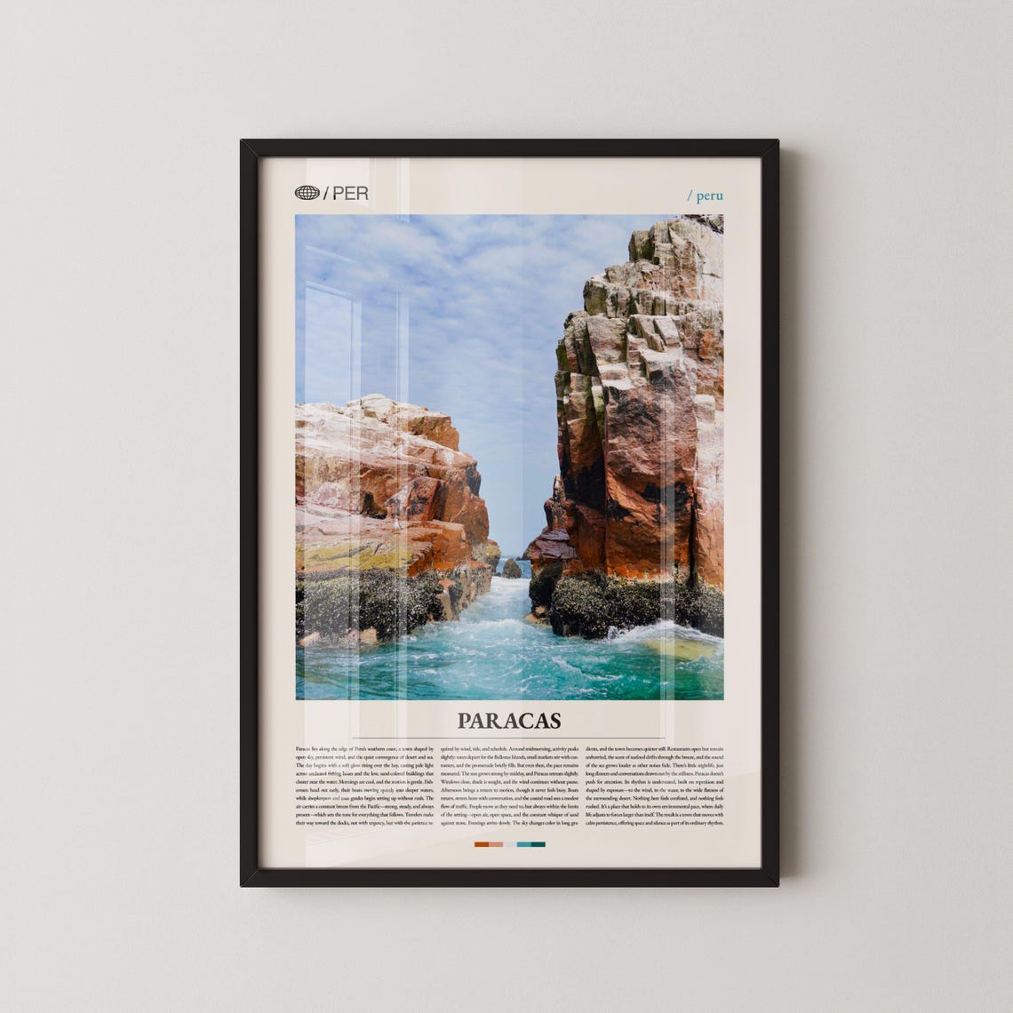 Paracas Peru Coastal Cliffs Ocean Seascape Travel Photo Poster