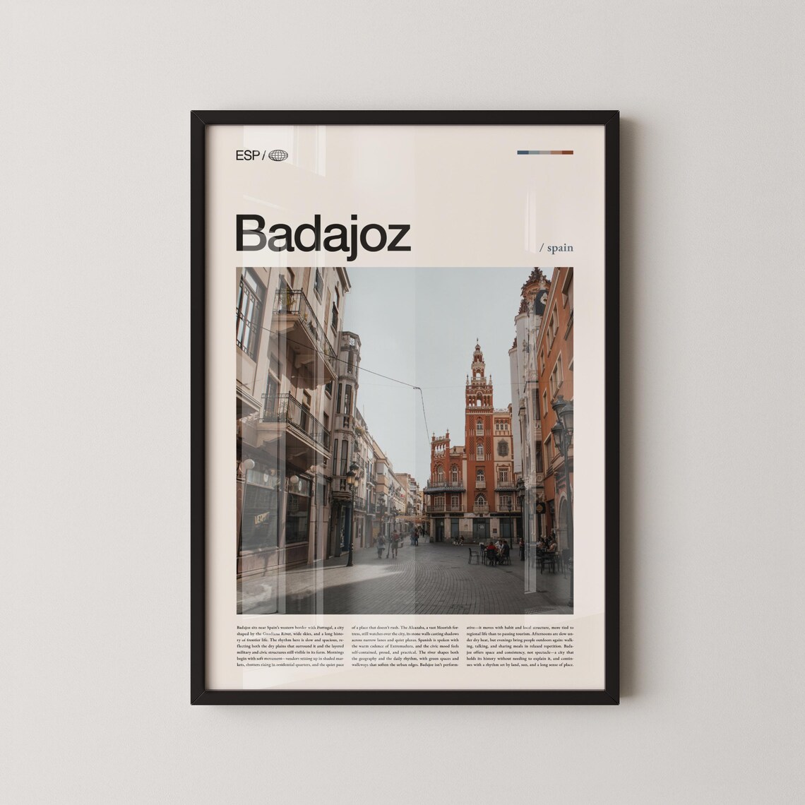 Badajoz Spain Historic Cityscape Travel Poster