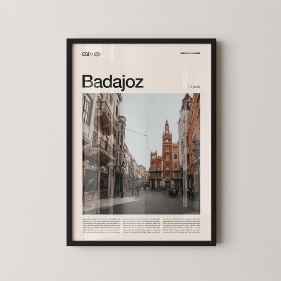 Badajoz Spain Historic Cityscape Travel Poster