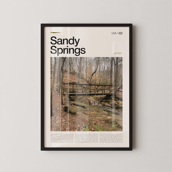 Sandy Springs Georgia Rustic Woodland Bridge Photo Travel Poster