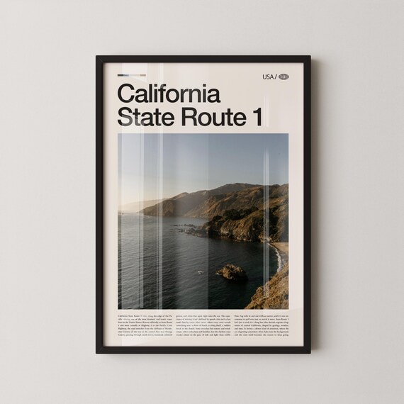 California State Route 1 Rocky Ocean Shore Photography Print