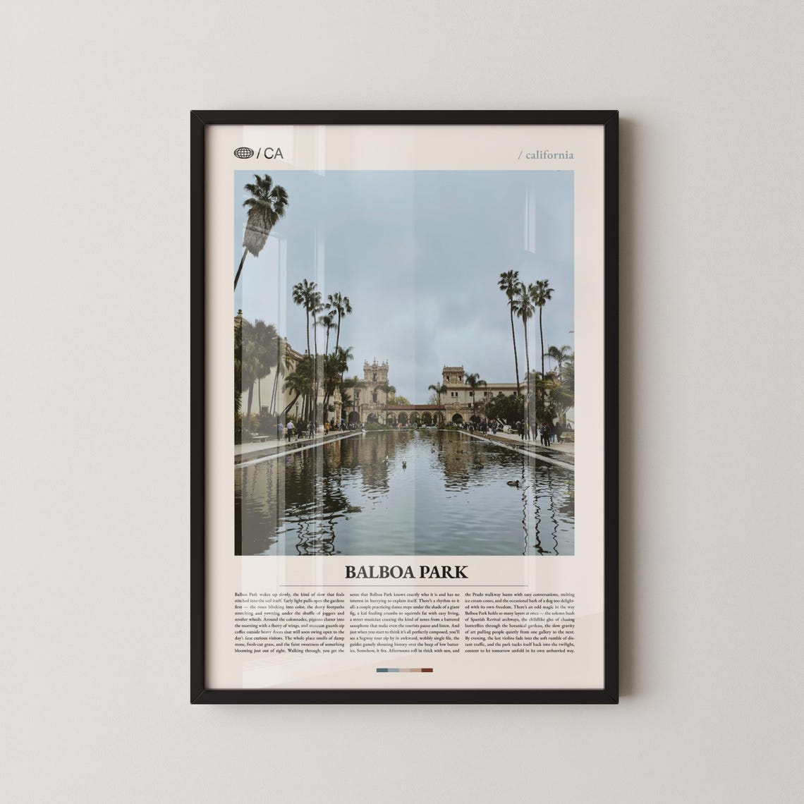 Balboa Park San Diego Lily Pond Tall Palm Trees Spanish Photo Poster