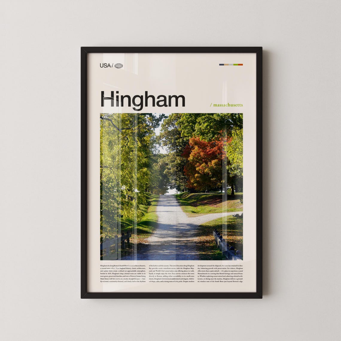 Hingham Massachusetts Autumn Tree Trail New England Travel Poster
