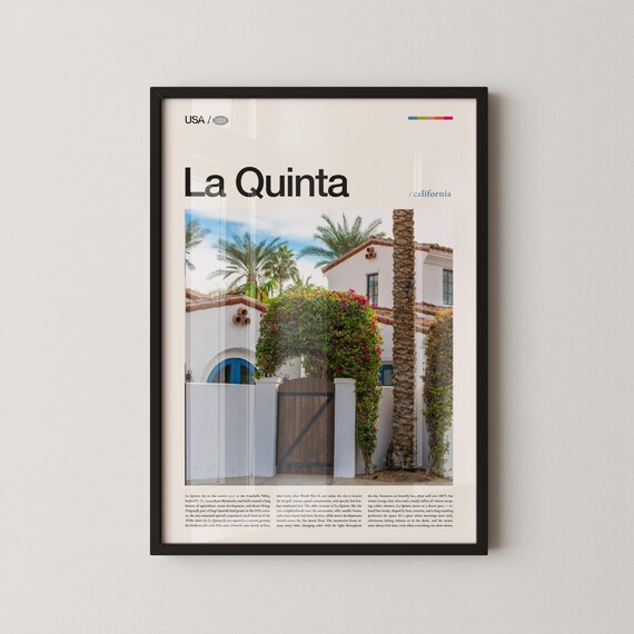 La Quinta California Bougainvillea Gate Spanish Courtyard Travel Poster