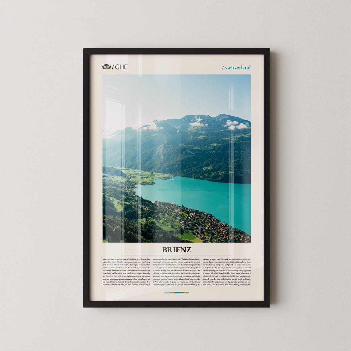 Brienz Switzerland Aerial Lakeside Village View Travel Decor Poster