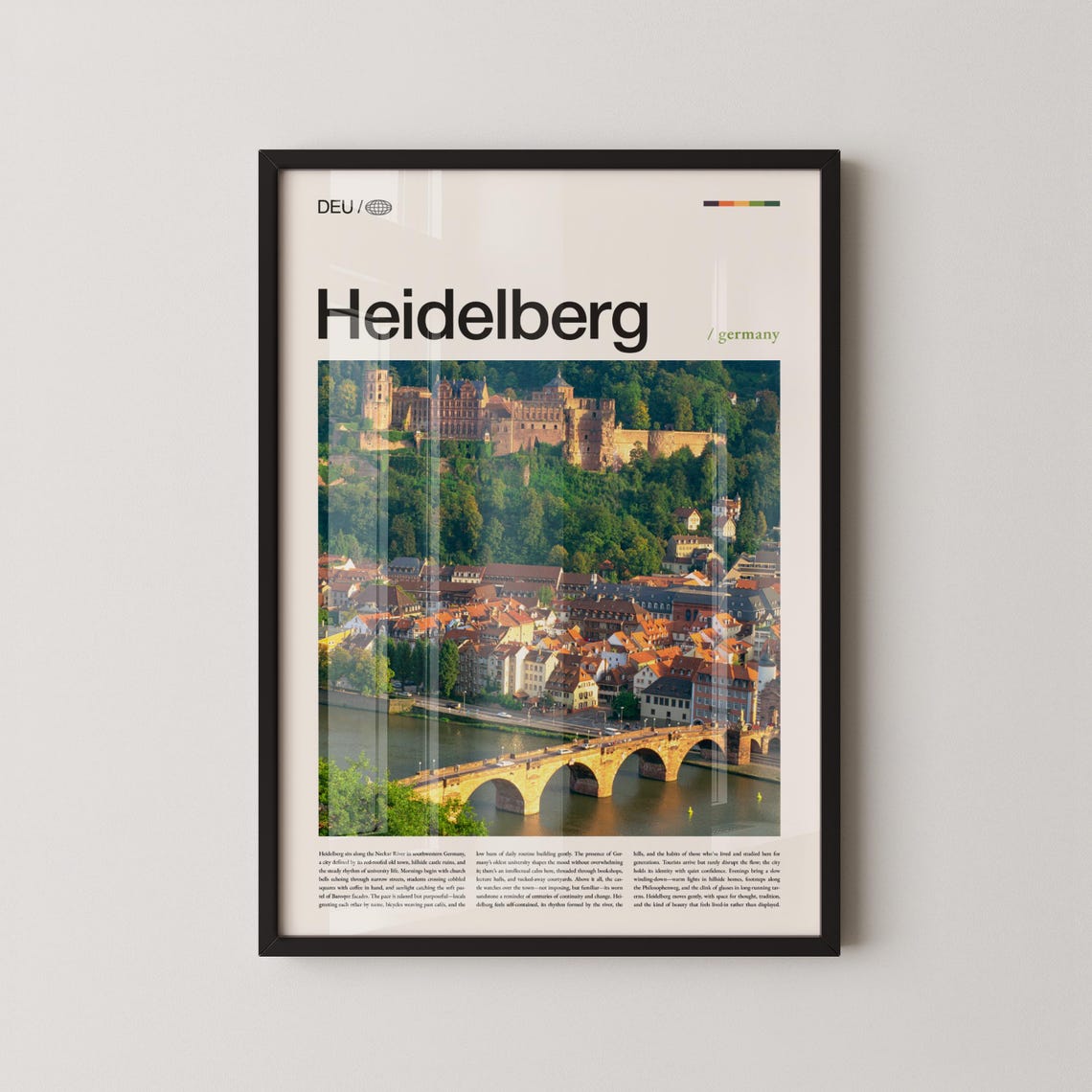 Heidelberg Germany Castle And Old Bridge Neckar River Poster