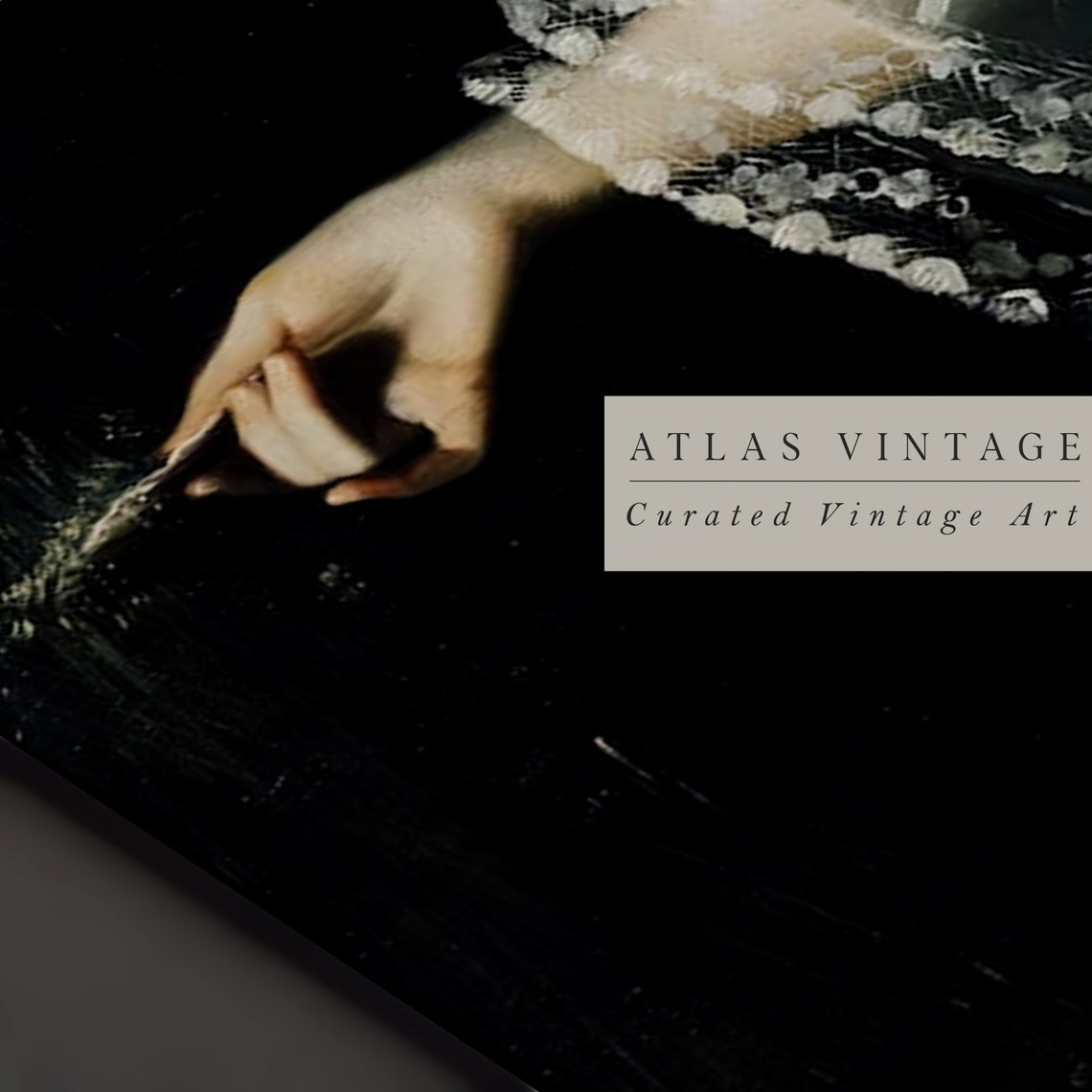 Moody Victorian Hand With Lace Cuff Dark Aesthetic Portrait Poster - Image 3