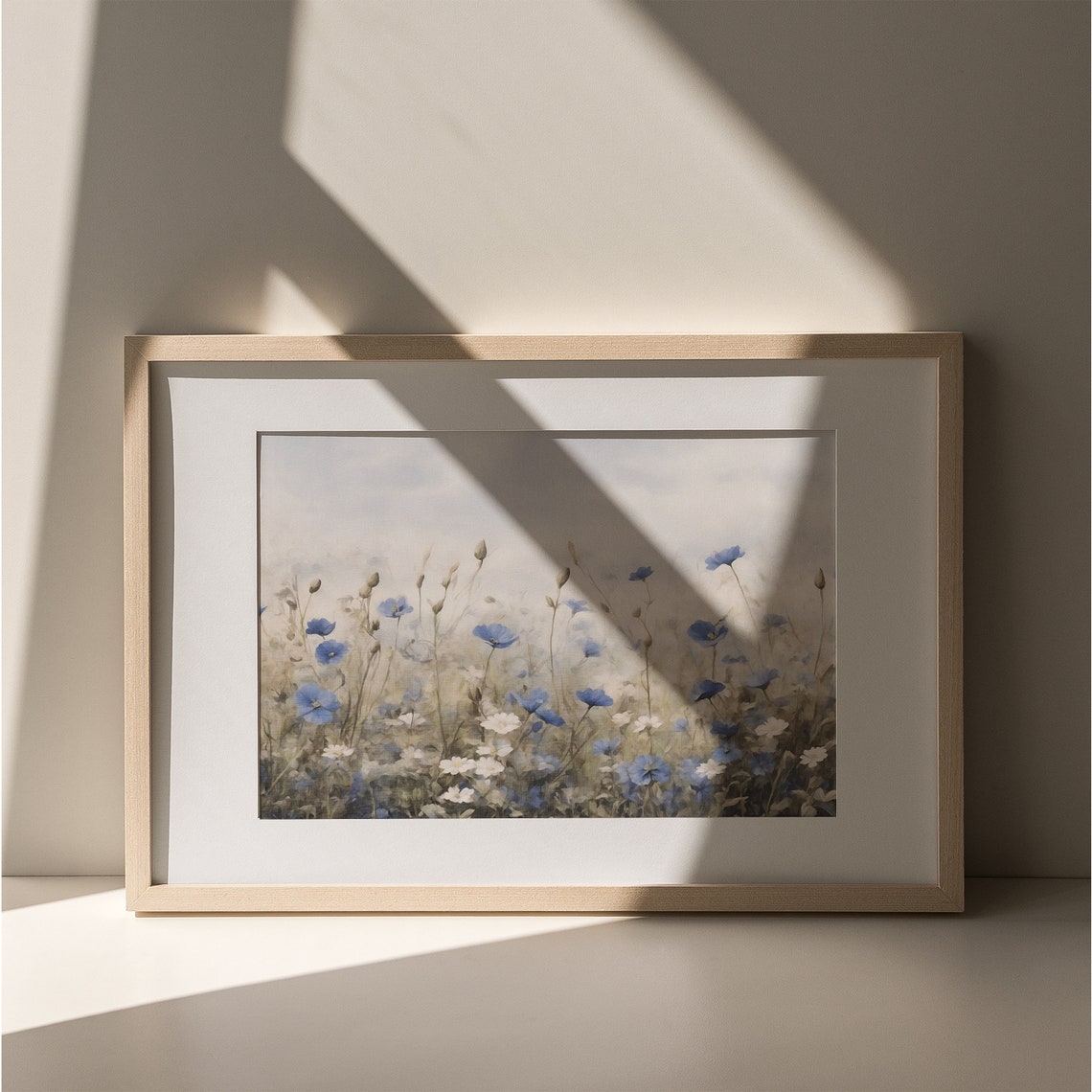 Blue Wildflowers Field with Cornflowers Summer Meadow Poster - Image 6