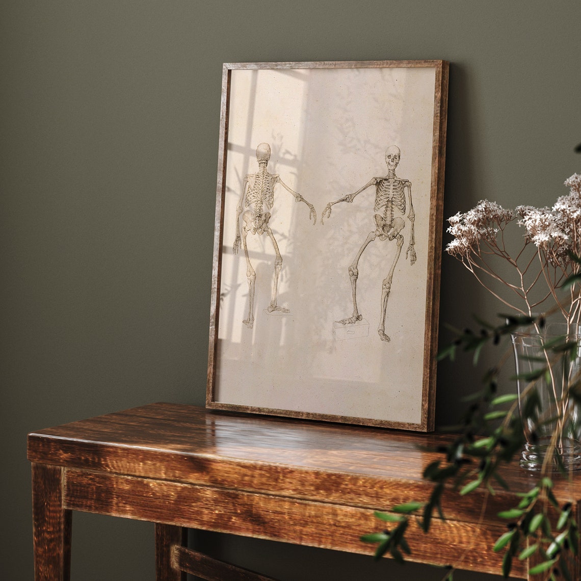 Vintage Anatomical Skeleton Sketches Print Dark Academia Halloween Art - Image 7