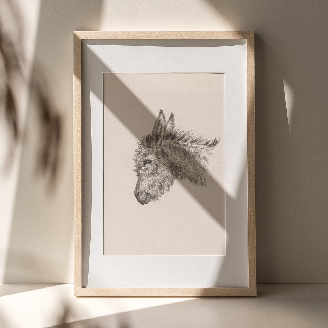 Antique Pencil Sketch Of Donkey Head Minimalist Animal Study Poster - Image 8