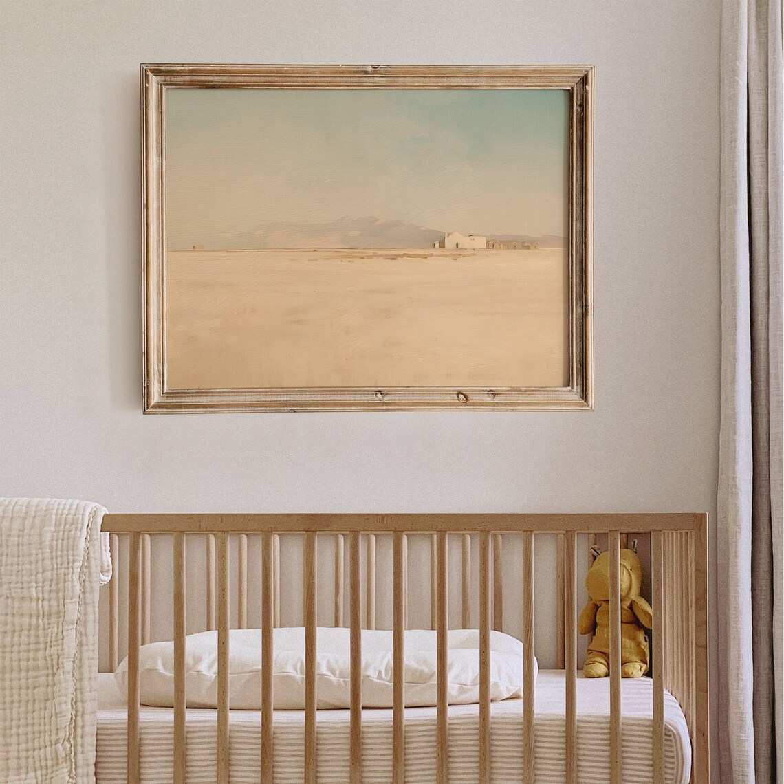 Neutral Desert Homestead Landscape Muted Warm Minimalist Frame TV Print - Image 4