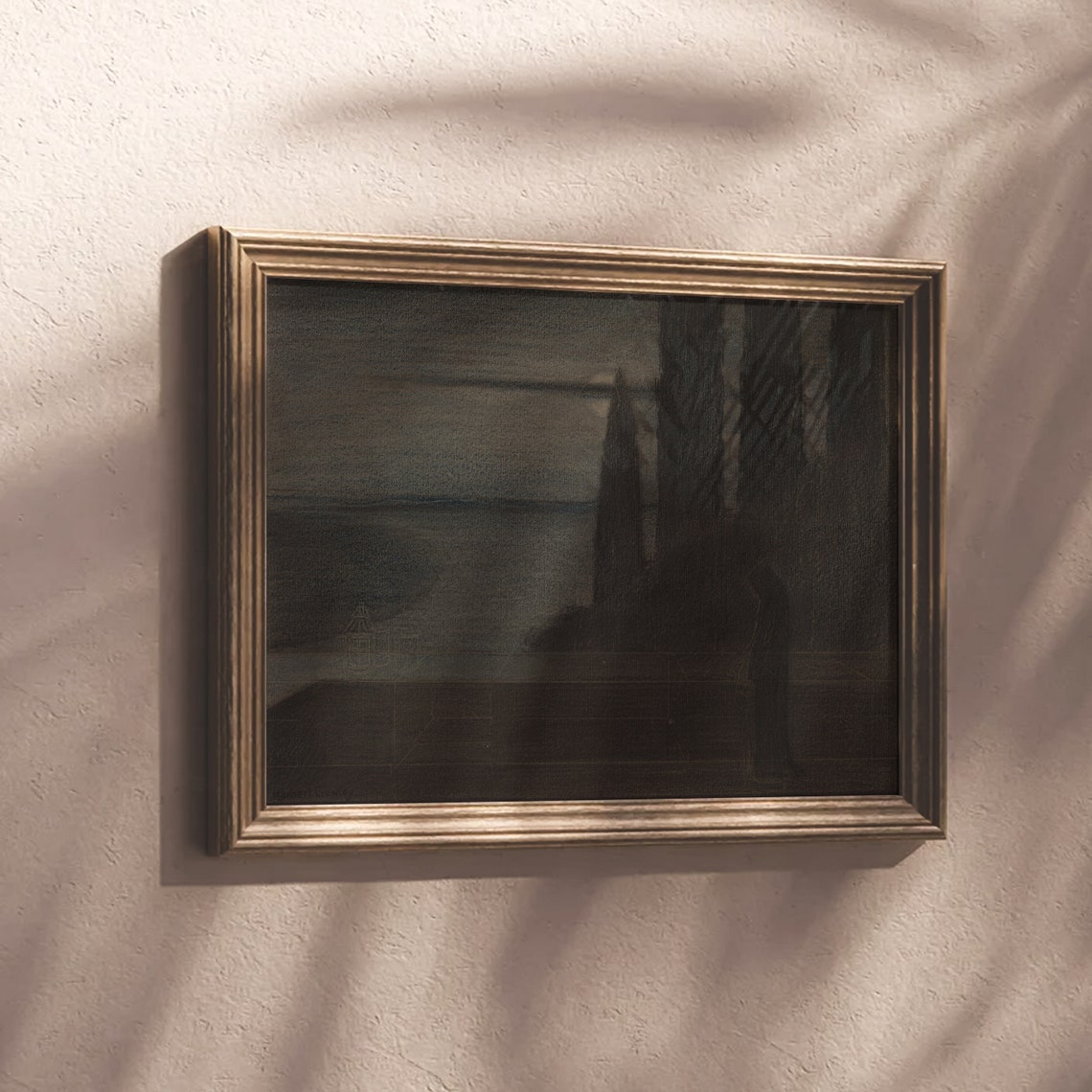 Dark Halloween Lake Landscape Moody Gothic Cypress Night Poster - Image 4