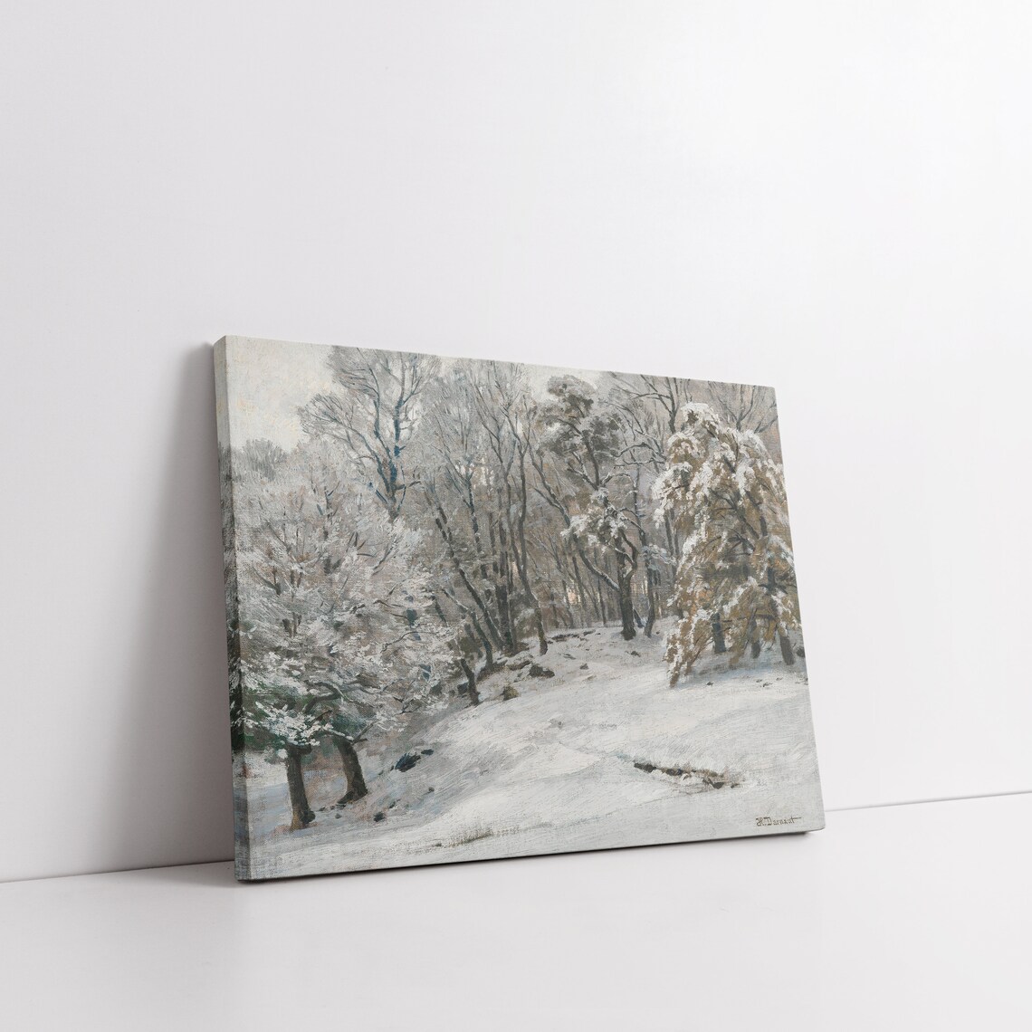 Snowy Winter Forest Path Vintage Snow Covered Trees Landscape Art Poster - Image 7