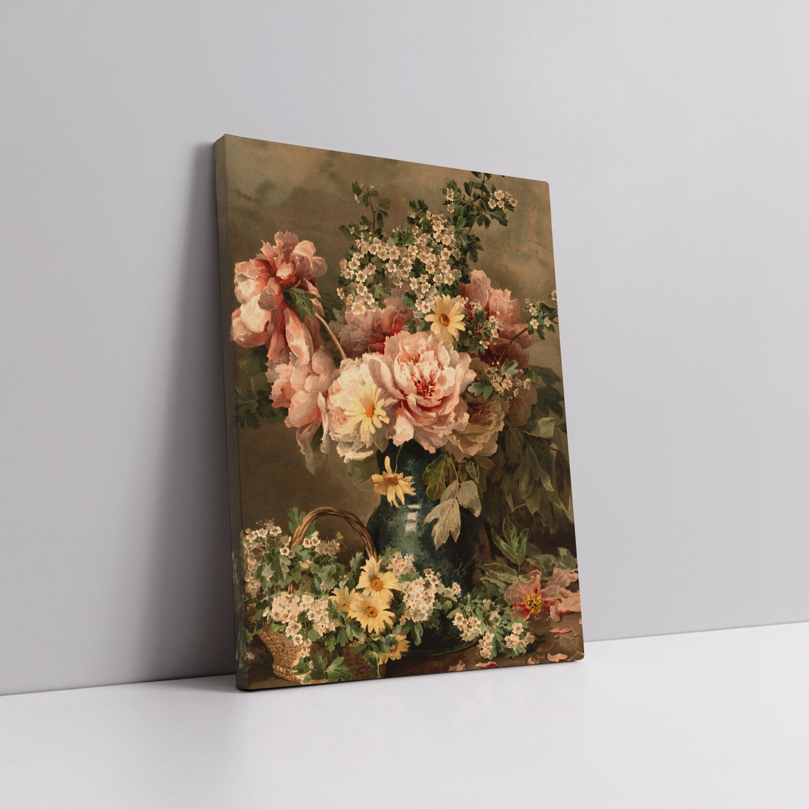 Vintage Bouquet Of Flower Vase Print Victorian Spring Flower Oil Painting Floral French Country Wall Art Botanical Art - Image 4
