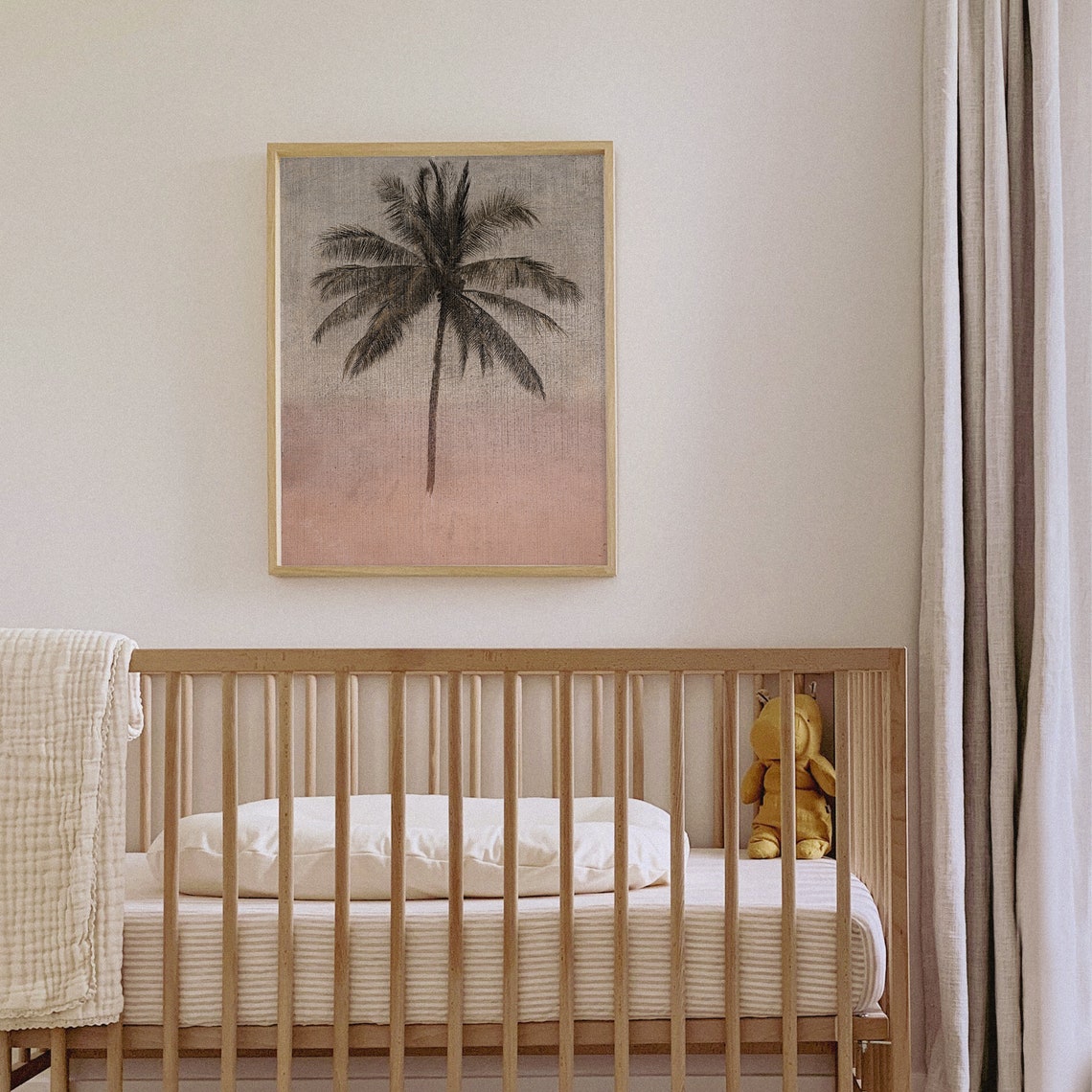 Minimalist Palm Tree Silhouette Sunset Ombre Vintage Botanical Print - Image 4