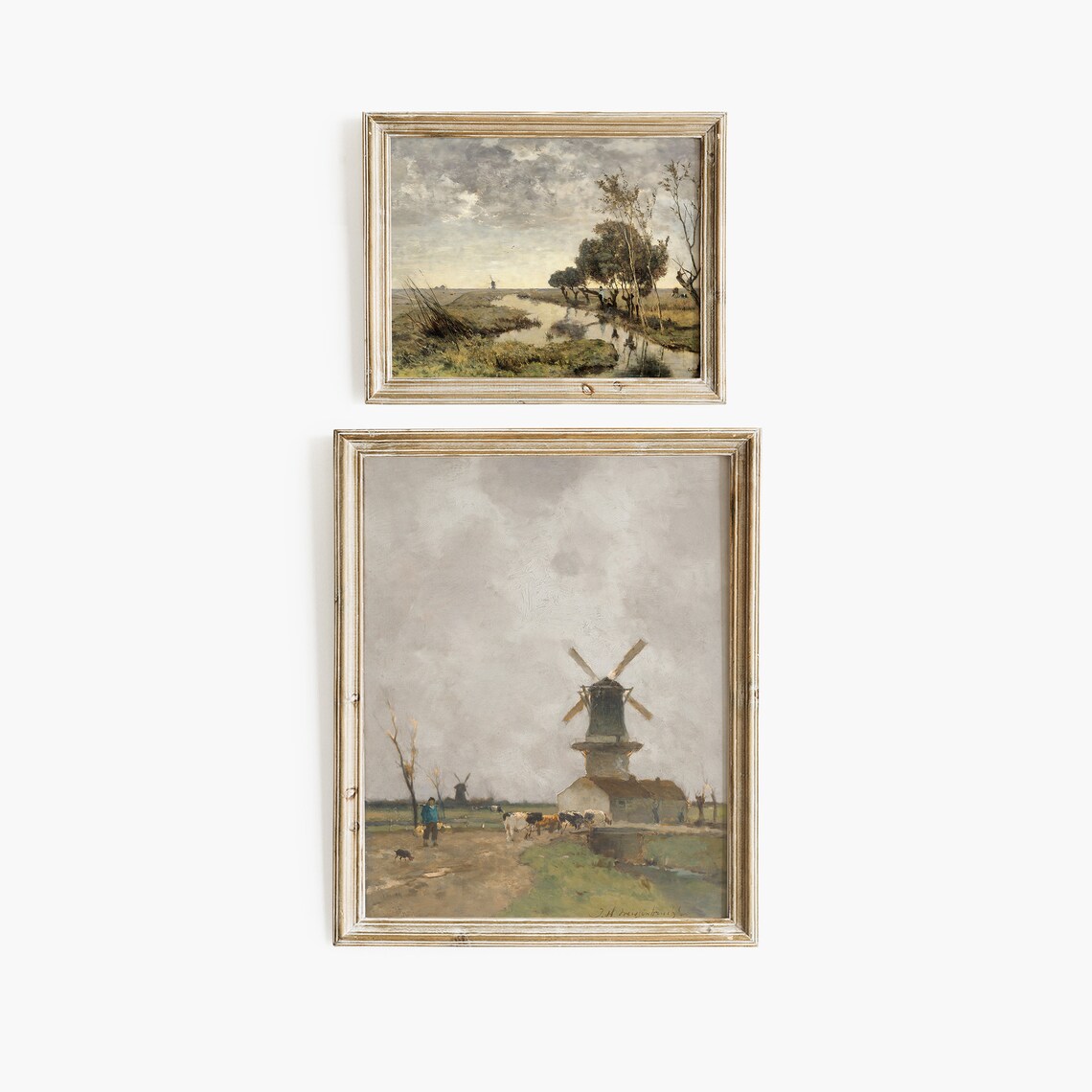 Ten Piece Curated Vintage Gallery Wall Set Landscapes Florals Sketches Print - Image 4