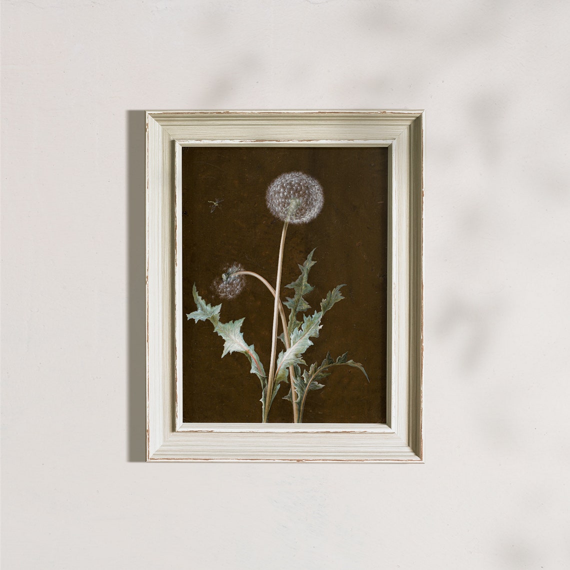 Dark Moody Dandelion Seed Botanical Vintage Style Dark Academia Poster - Image 8