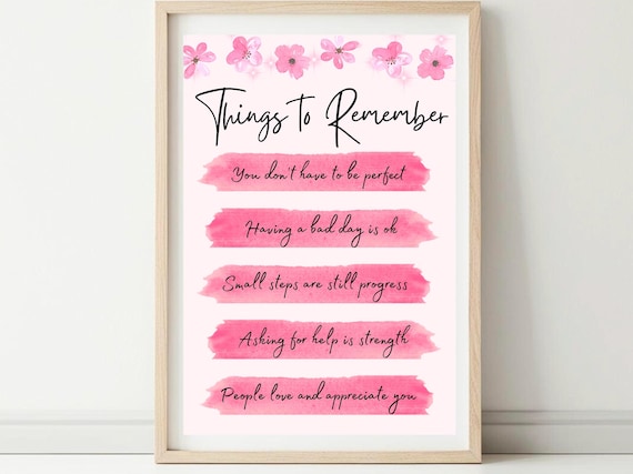 Things To Remember Pink Cherry Blossom Art Print