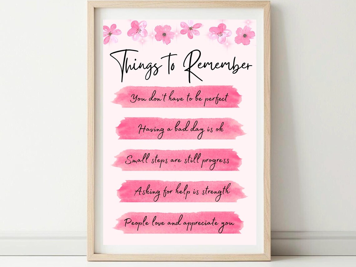 Things To Remember Pink Cherry Blossom Art Print