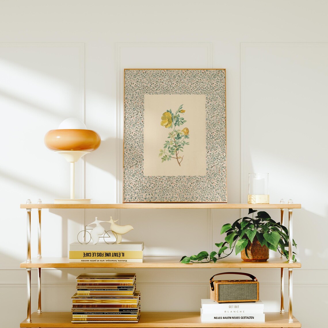 Vintage Rose Botanical Art Print, Farmhouse Cottagecore - Image 3