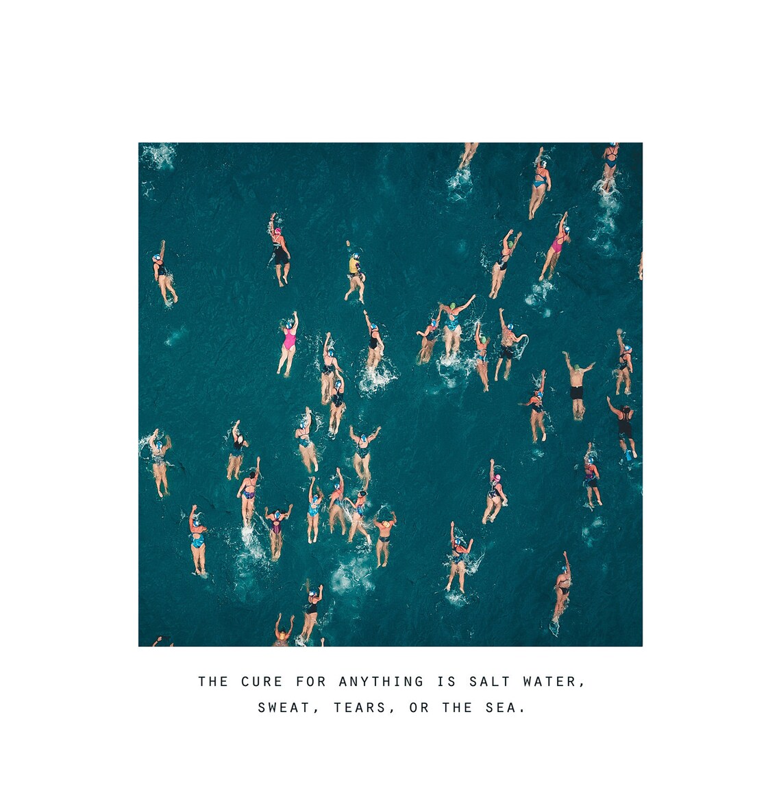 Swimmers in Ocean, Isak Dinesen Quote Art Print - Image 3