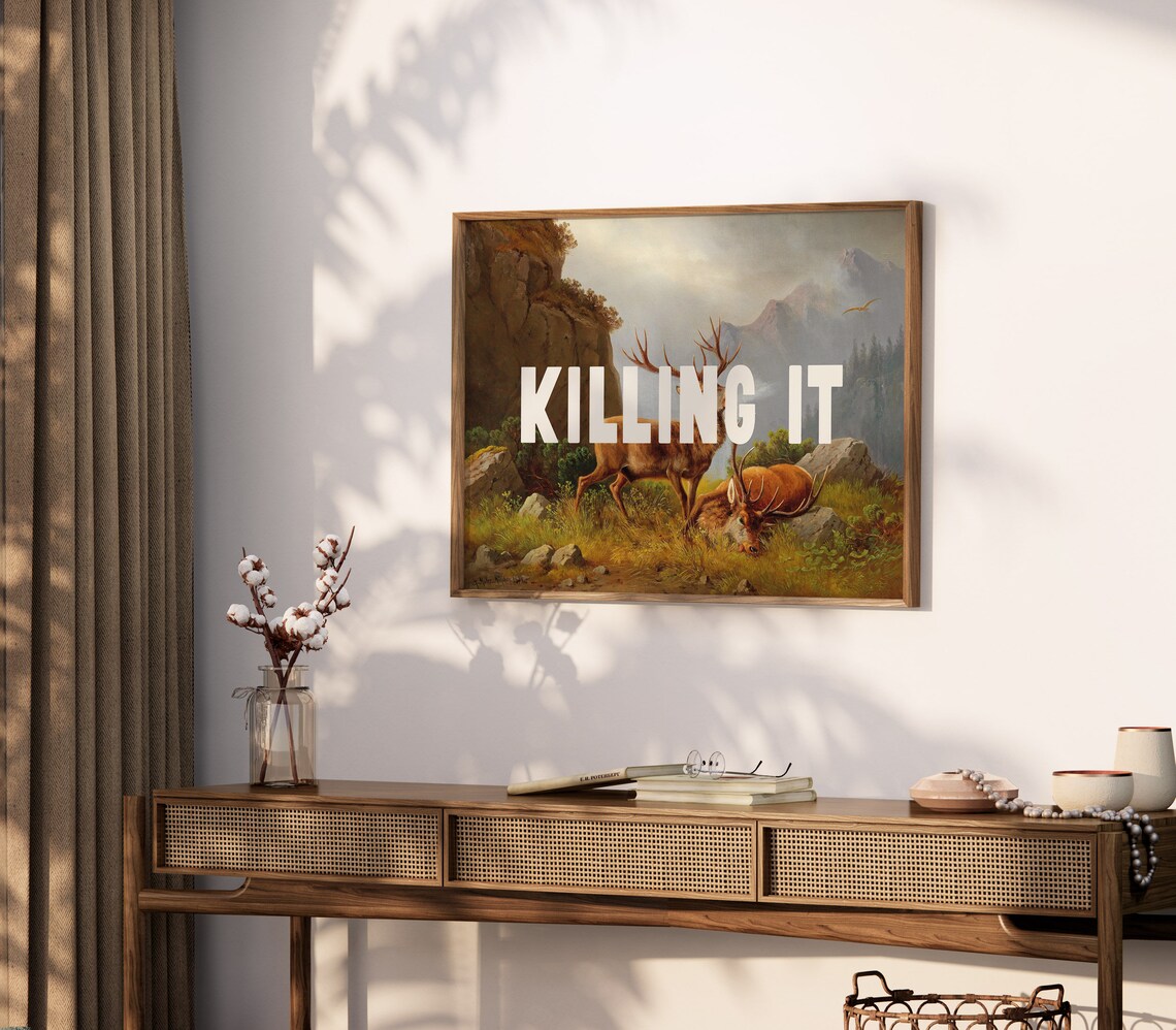 Killing It Motivational Quote Funny Office Decor For Men Wall Art Prints A56 - Image 2