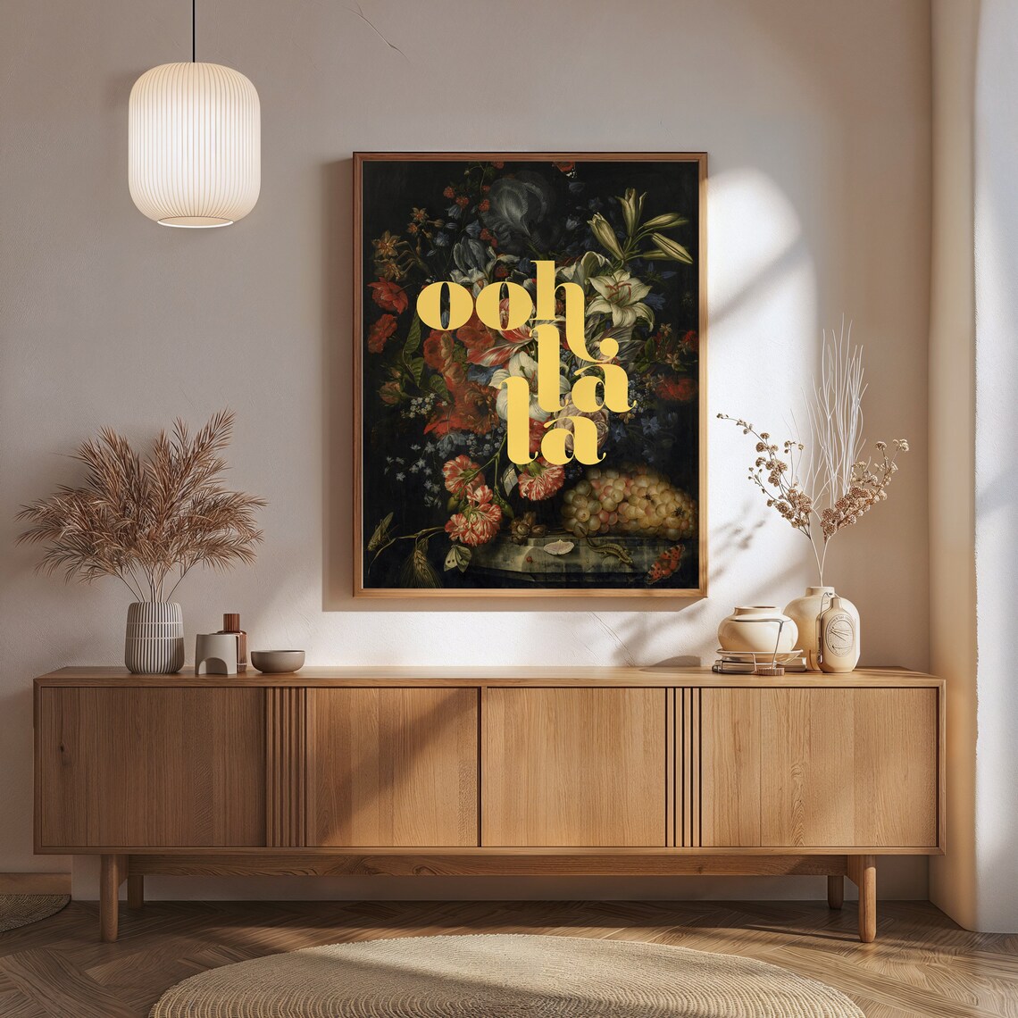 Ooh La La Pink Floral Still Life Vintage Roses Maximalist Art Poster - Image 2