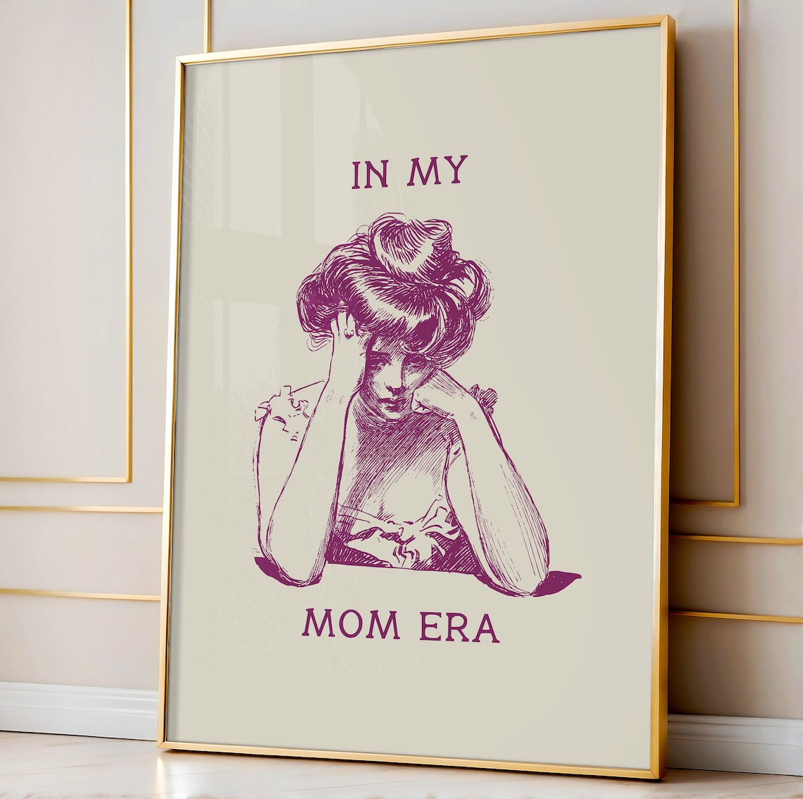 In My Mom Era Purple Typography Vintage Motherhood Gift Trendy Poster - Image 3