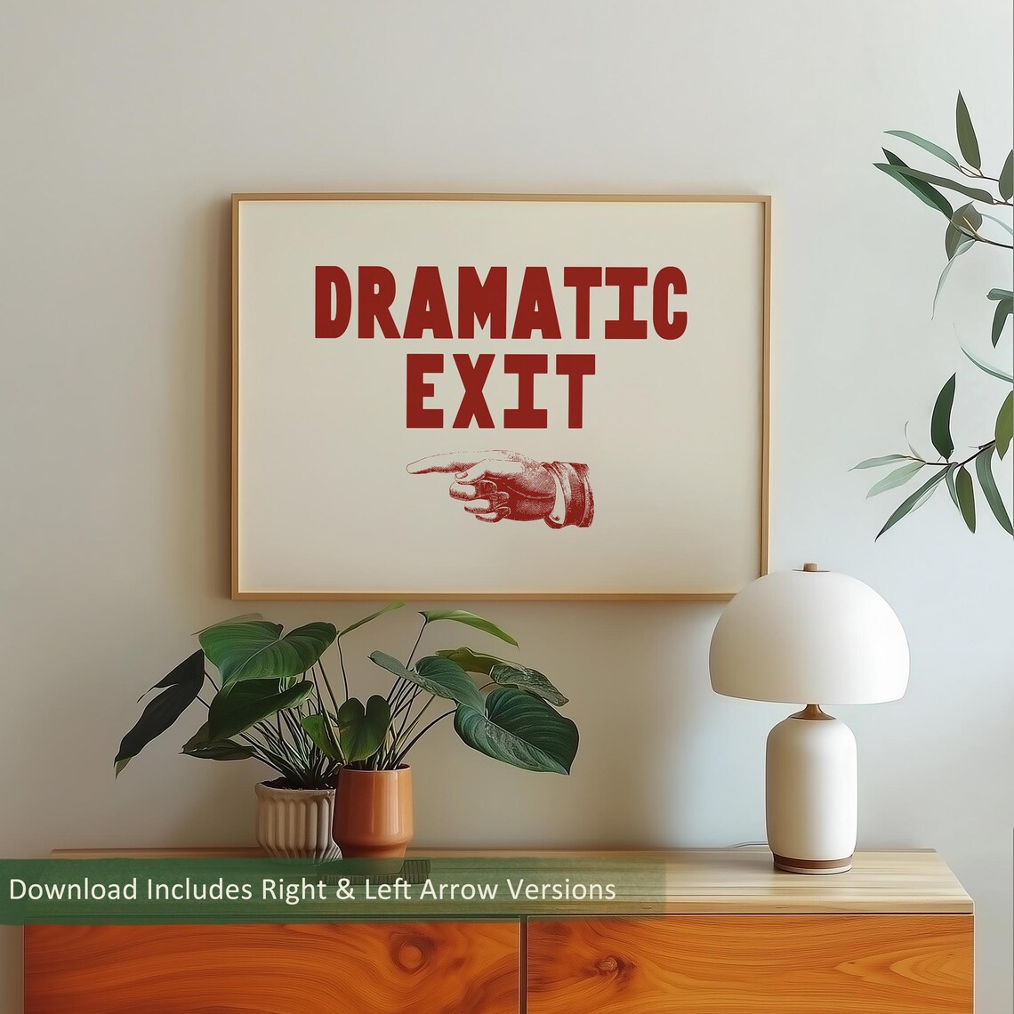 Red Dramatic Exit Poster Funky Retro Wall Art Funny Typography Art Print Trendy Dorm Room Hallway Decor A253 - Image 4