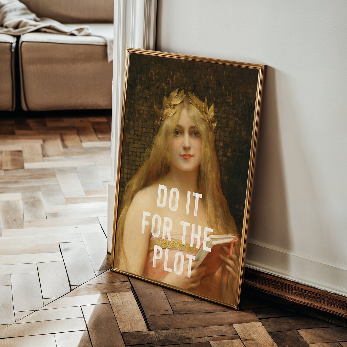 Do It For The Plot Quote Altered Vintage Classical Portrait Wall Art Poster - Image 2