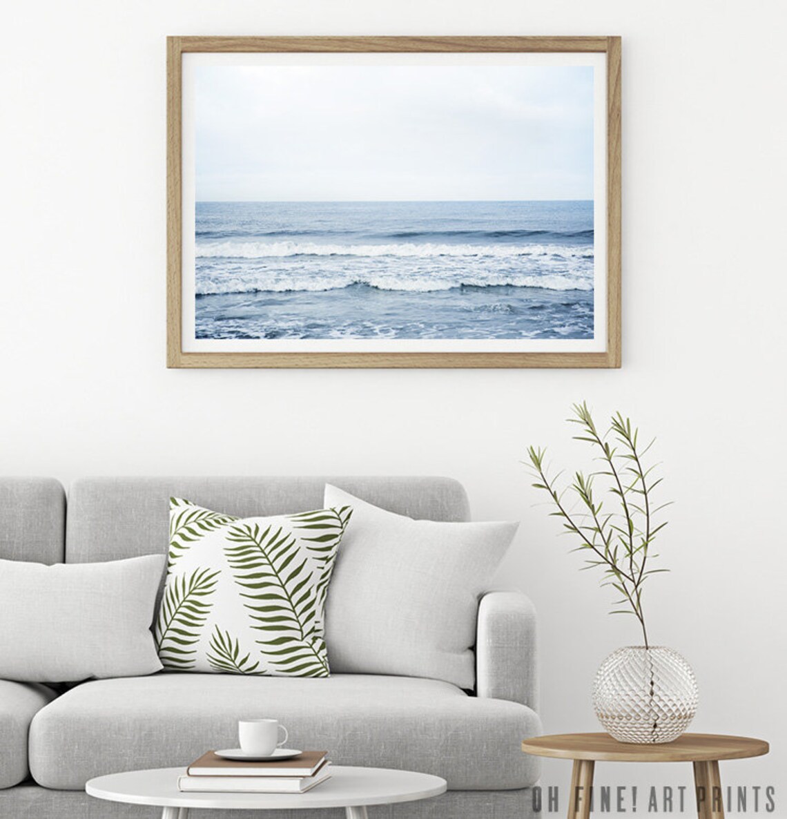 Beach Ocean Photography Print, Blue Living Room Decor - Image 3