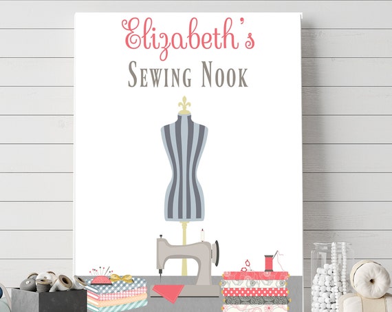 Sewing Nook Personalized Craft Room Sign Sewing Room Print Craft Decor 5x7 8x10 11x14 16x20 Custom Wall Decor Photography Prop