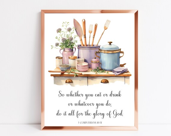 Do It All for the Glory of God Kitchen Scripture Wall Poster