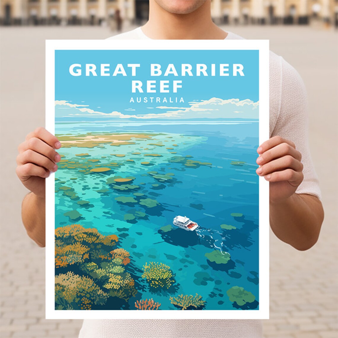 Great Barrier Reef Australia Travel Wall Art Print