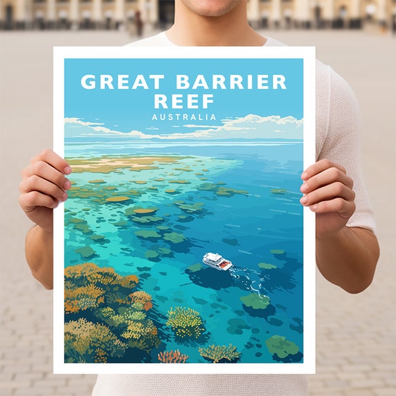 Great Barrier Reef Australia Travel Wall Art Print