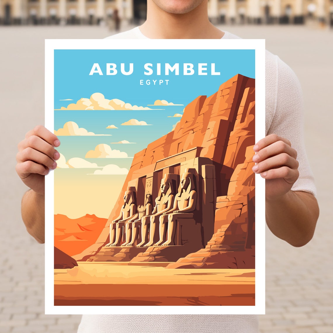 Abu Simbel Egypt Travel Wall Art Poster Print