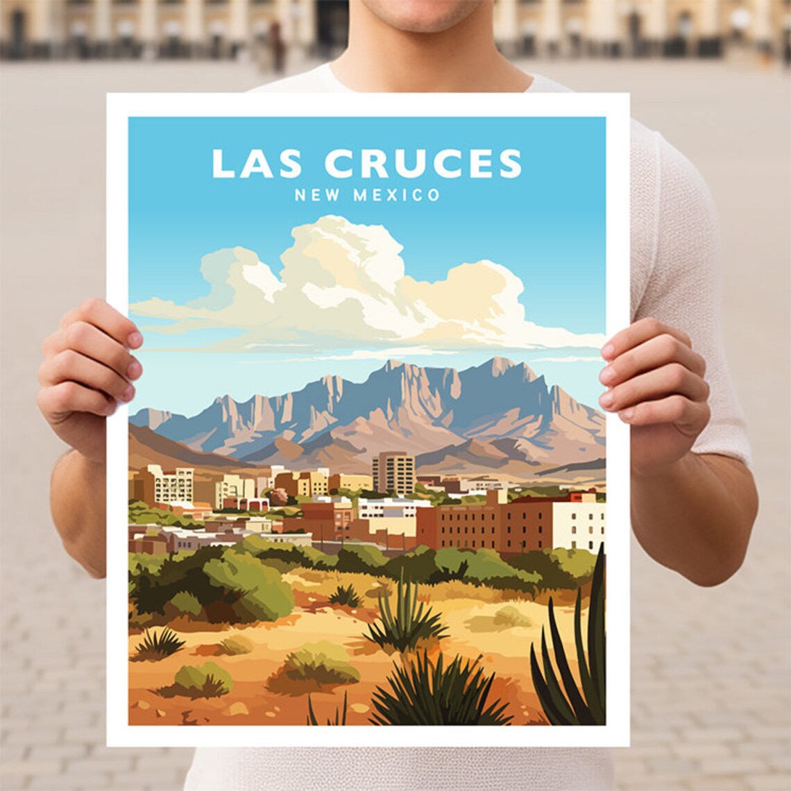 Las Cruces New Mexico Travel Poster, Wall Art Print