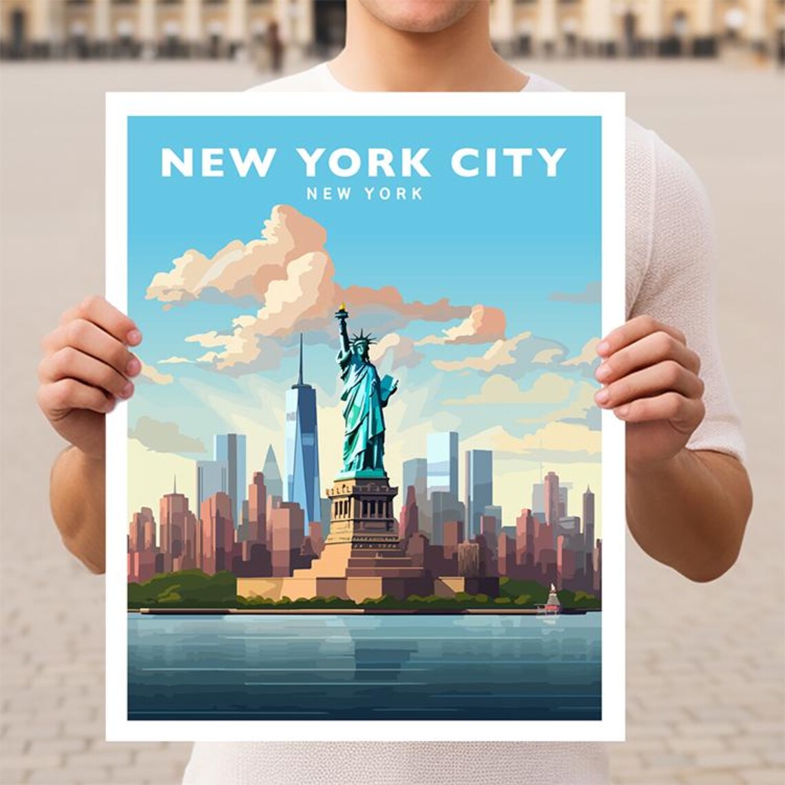 New York City Statue Of Liberty Travel Poster