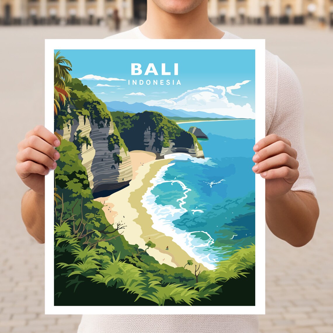Bali Indonesia Travel Poster Print, Asia