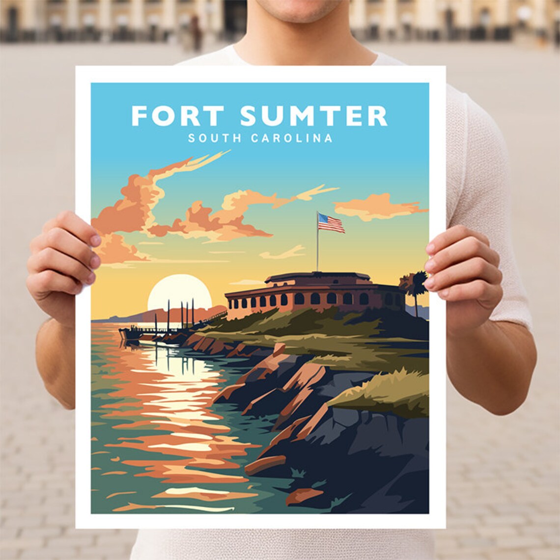 Fort Sumter South Carolina Travel Poster Print